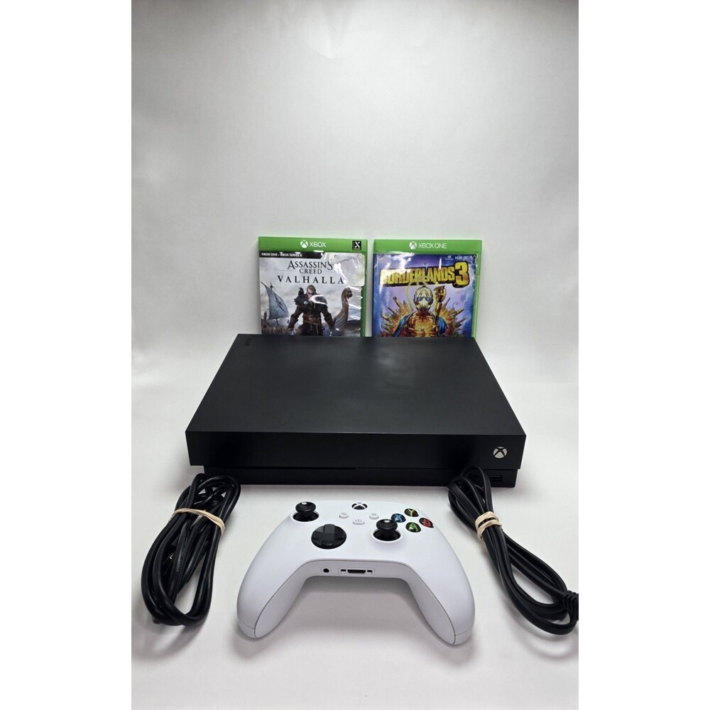 Microsoft Xbox One X 1TB Console Bundle w/ 2 Games Controller Tested Works